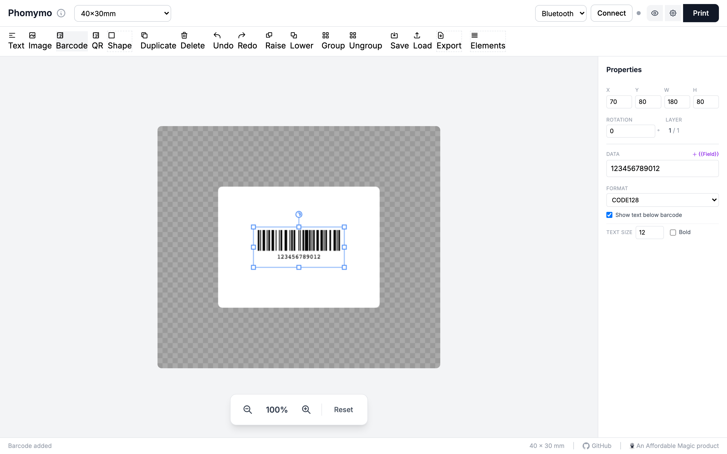 Barcode added