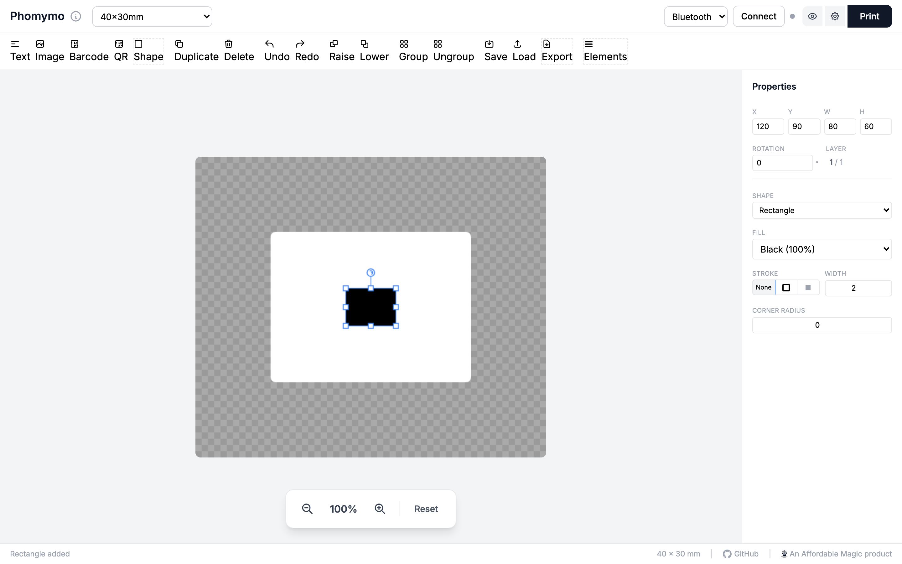 Rectangle added